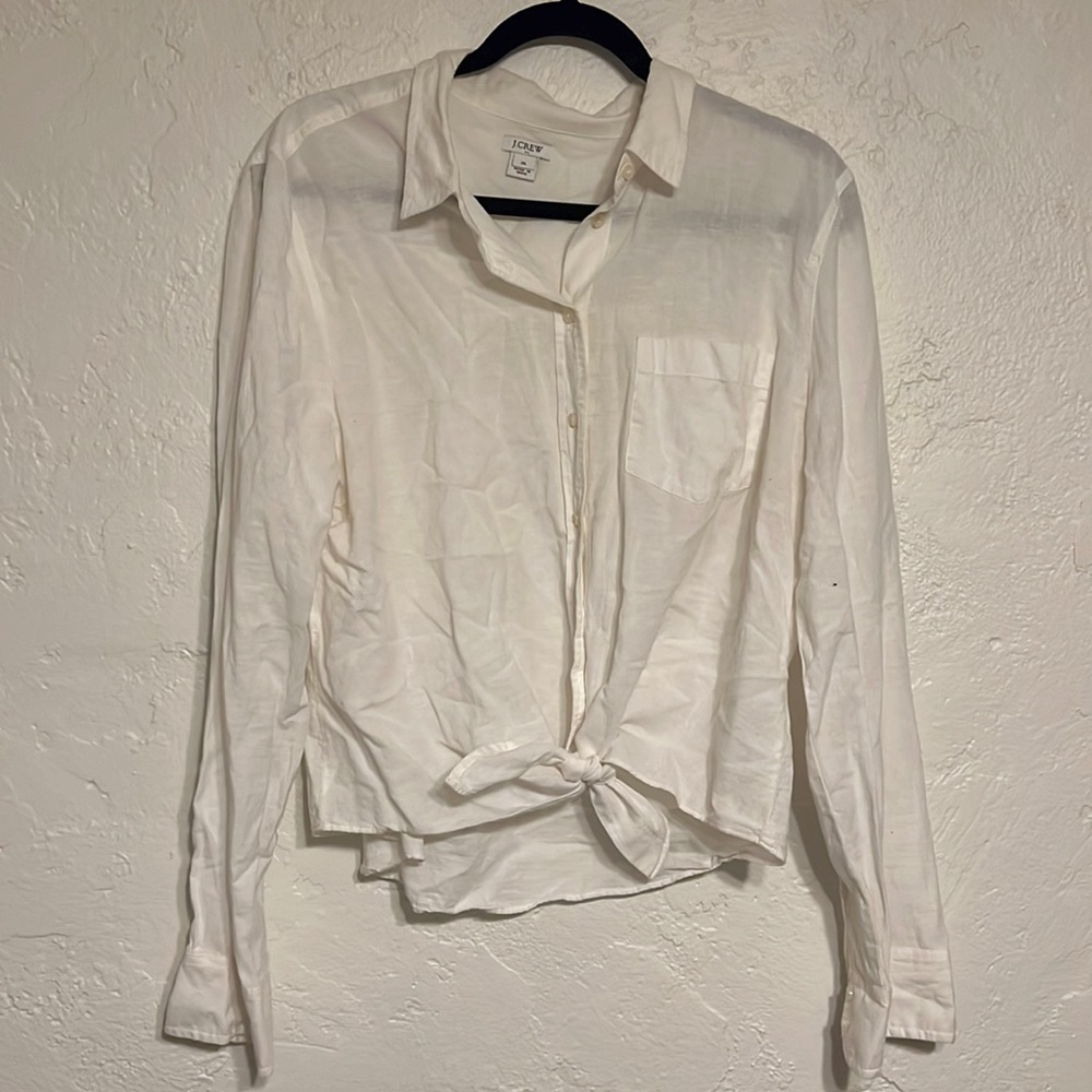 J crew tie front blouse
